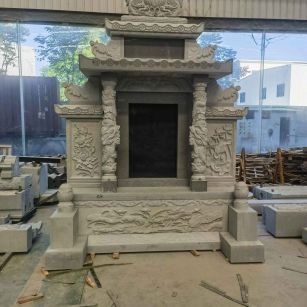 铜陵 芝麻灰高档墓碑、土墓，一套也支持定做