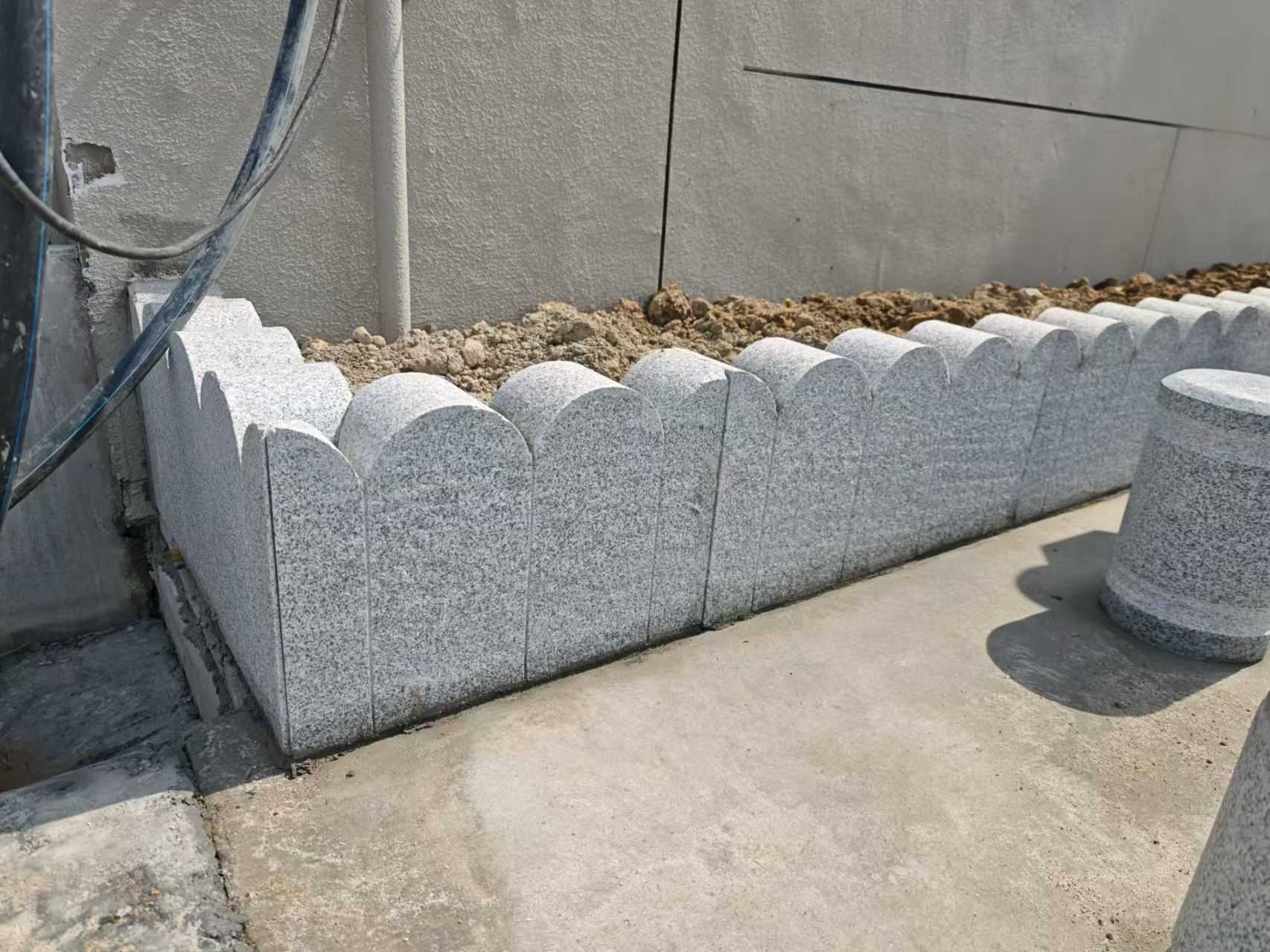 铜陵 芝麻白花岗岩花边石铺装效果图