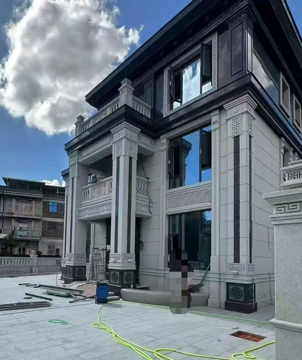 铜陵 别墅干挂，芝麻白与芝麻黑完美配合